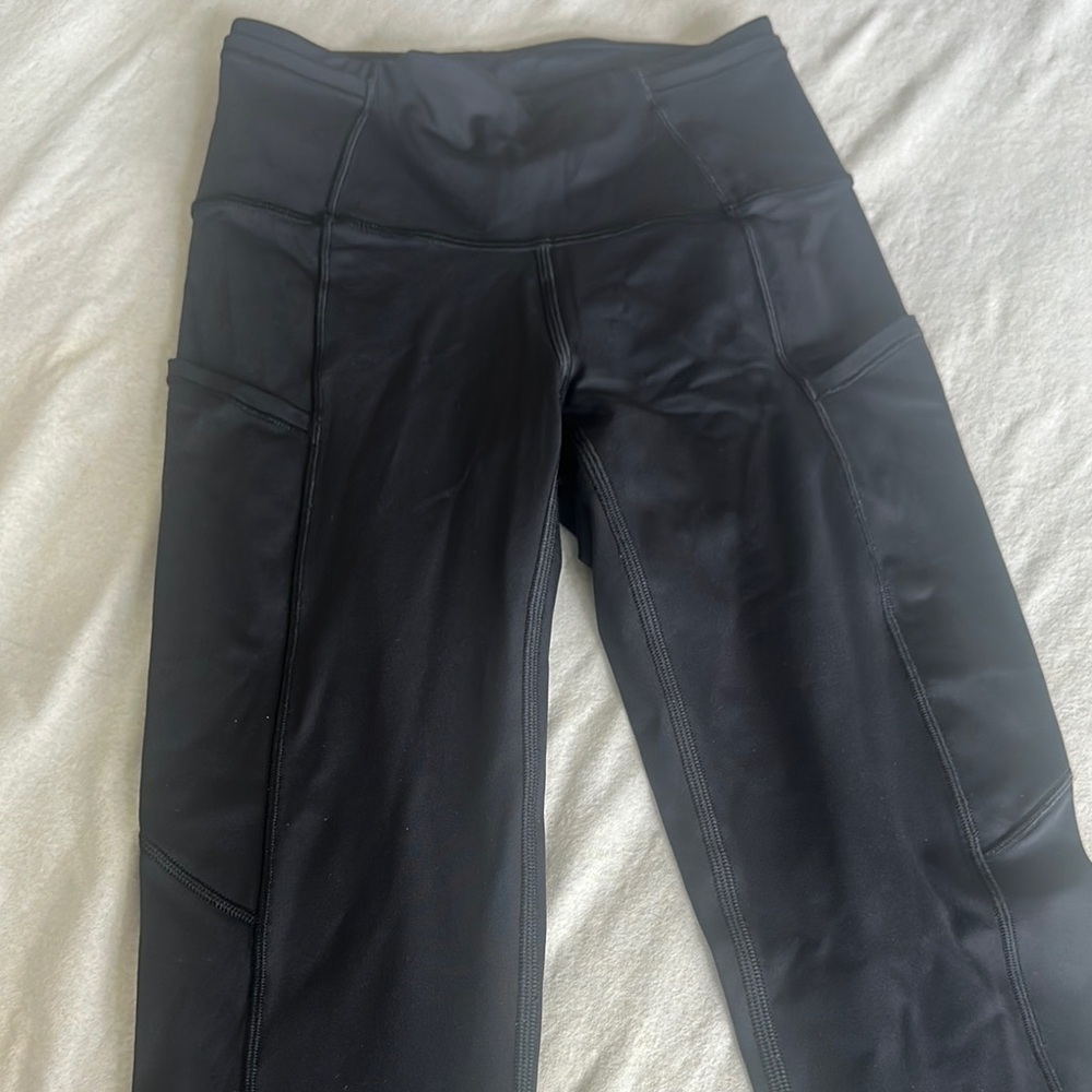 Lululemon Black Fast and Free Crop Leggings